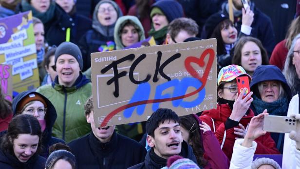 Protestkundgebung gegen die extreme Rechte am 16. Februar 2025 in Berlin.