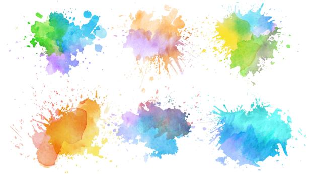 Blatt mir bunten Farbklecksen