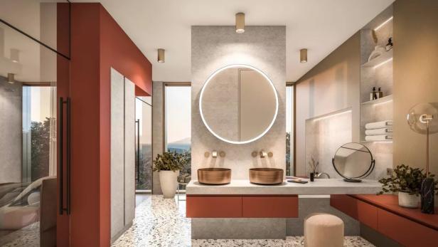 Moderner Waschtisch mit Spiegel