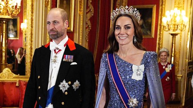 Prinzessin Kate und Prinz William bei Staatsbankett.