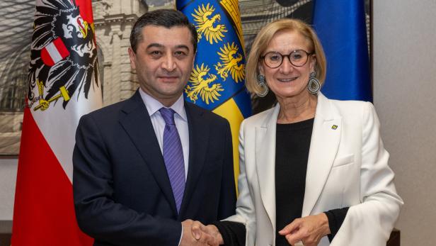 Bakhityor Saidov und Mikl-Leitner