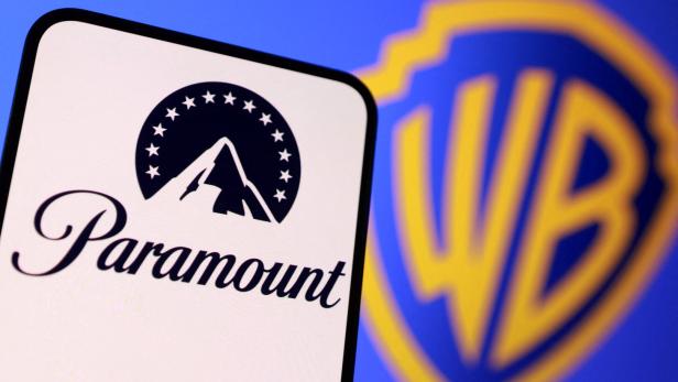 Illustration shows Paramount and Warner Bros logos