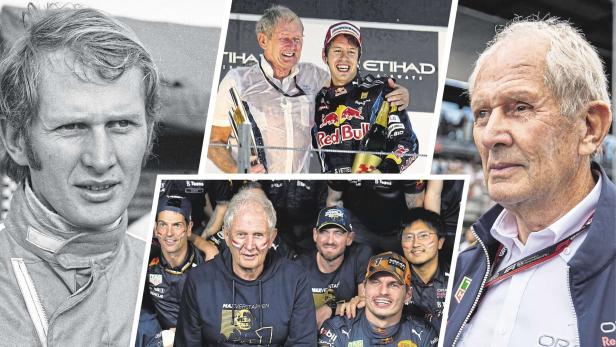 Helmut Marko als Rennfahrer (li.) und als Motorsportberater.