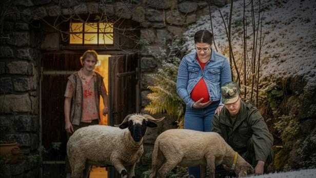 Paar aus Israel auf Herbergsuche bei einem Reinsberger Schafbauern.  