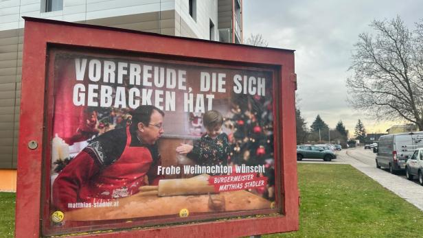 St. Pöltens Bürgermeister auf einem Plakat