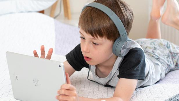 Junge surft im Internet