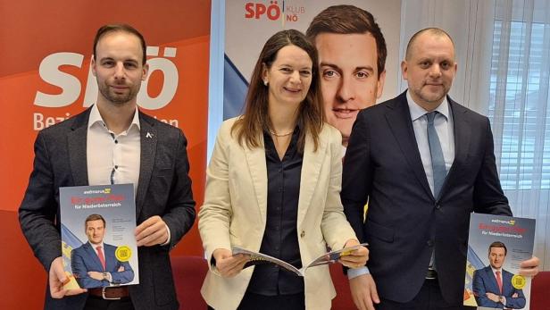 SPÖ-Führung Lachmayr, Suchan–Mayr mit NÖ-Gf. Zwander (re.).