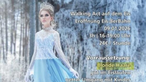 Plakat mit Eisprinzessin und Schrift