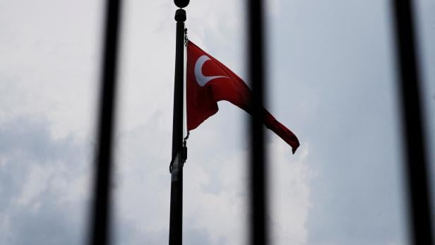 FILE PHOTO: The Turkish flag flies at the Embassy of Turkey in Washington