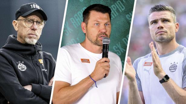 Bei Rapid sucht Markus Katzer (Mitte) nach Peter Stöger (li.) und Robert Klauß wieder einen Trainer