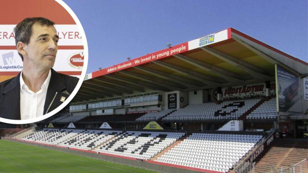 Admira-Präsident Christian Tschida (l.) kämpft um die Zukunft der Admira