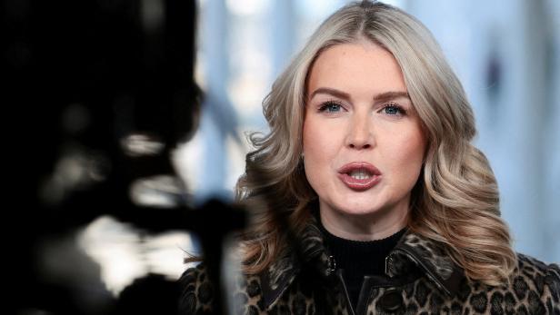 White House Press Secretary Karoline Leavitt is interviewed by Fox News outside the White House in Washington