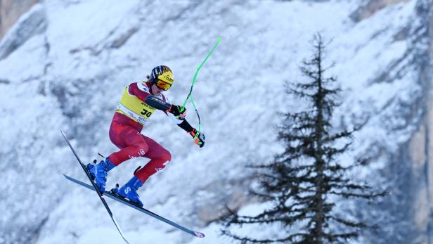 Vincent Wieser lieferte im Super-G eine spektakuläre Flugeinlage