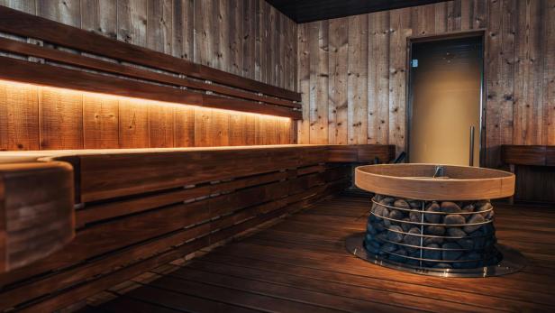 Nahaufnahme einer Sauna