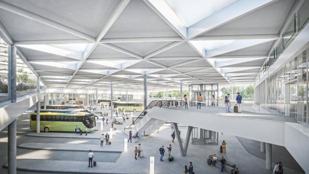 ++ HANDOUT ++ RENDERING: SPATENSTICH FÜR NEUES WIENER FERNBUSTERMINAL ERFOLGT