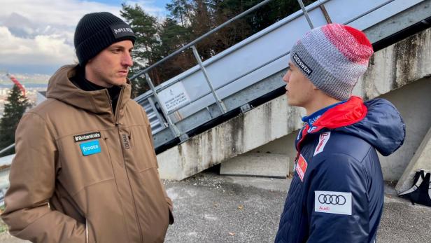 Gregor Schlierenzauer steht seinem Schützling Stephan Embacher mit Rat und Tat zur Seite