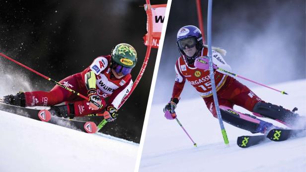 Julia Scheib (li.) ist eine ausgewiesene Riesentorlauf-Spezialistin, Katharina Truppe startet mittlerweile nur mehr im Slalom