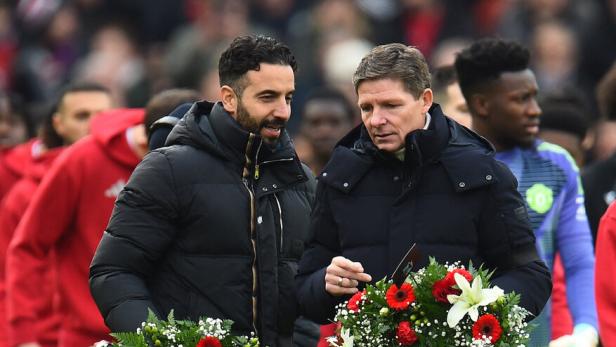 Ruben Amorim steht neben Oliver Glasner.