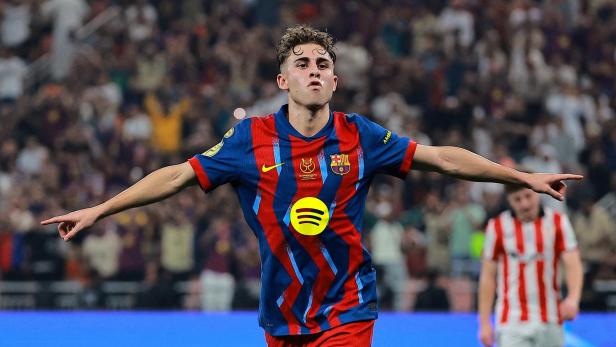 Barcelonas Fermin Lopez jubelte