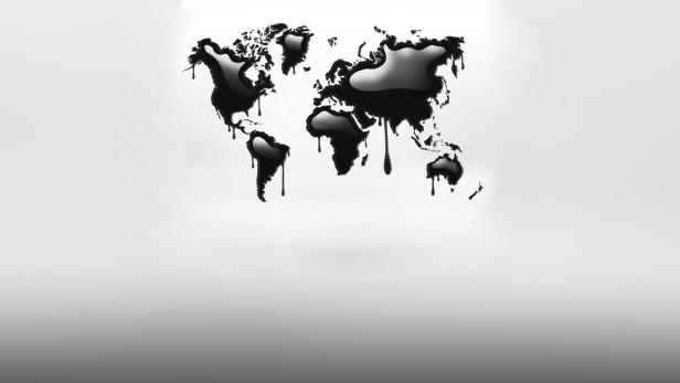 Weltkarte aus Erdöl