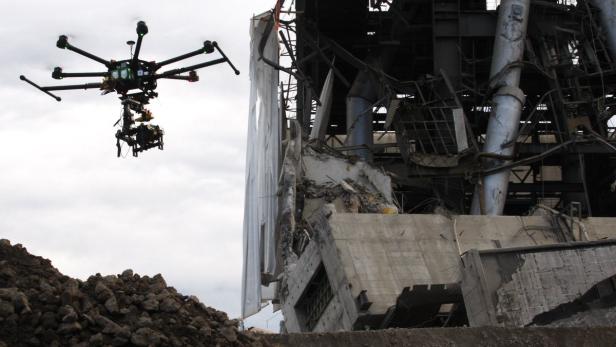 Das Kesselhaus des Kraftwerks wurde mittels Drohne untersucht