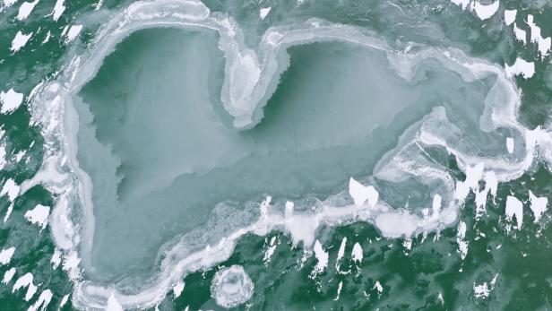 Frozen Lake Balaton near Zamardi