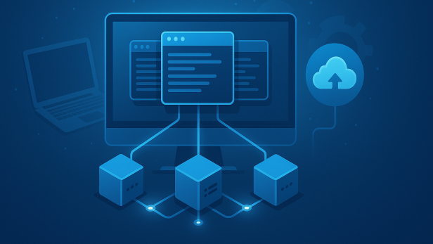 Ein Computerbildschirm mit einer Wolke und einem Wolken-Icon.