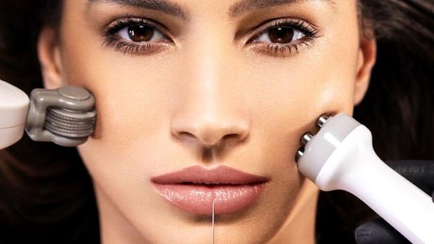 Portrait of young woman receiving full beauty treatment