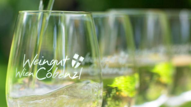 Weingläser vom Weingut Cobenzl.