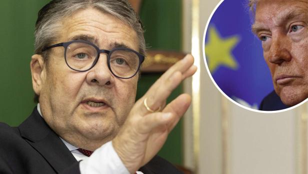 Sigmar Gabriel und daneben Donald Trump.