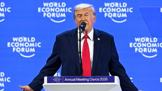 Donald Trump bei seiner Rede in Davos