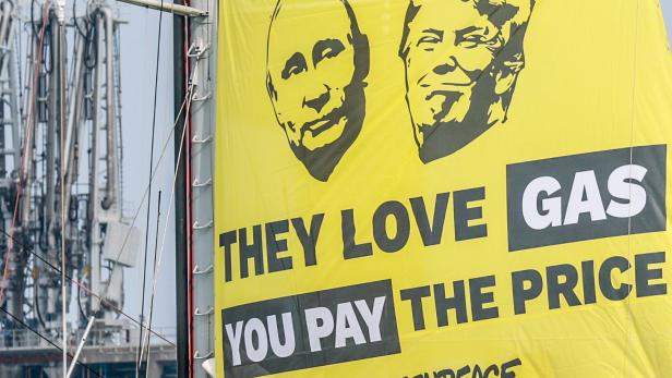 Greenpeace-Plakat gegen Gas