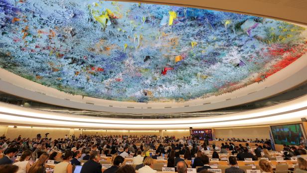 FILE PHOTO: Iran's Foreign Minister Araghchi addresses a special session of the Human Rights Council at the United Nations in Geneva