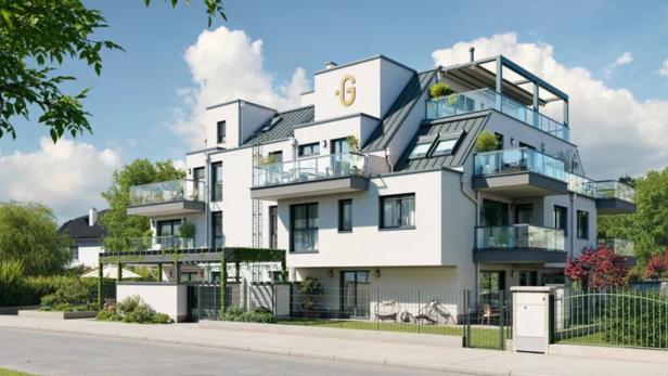 Wohnbau mit Eigentumswohnungen in der Tamariskengasse 34 in Aspern. 