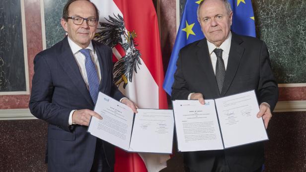 Unterzeichnung des Letter of Intent zwischen dem Nationalfonds (II. NRP) und Yad Vashem (Dani Dayan)