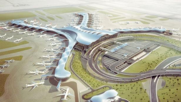 Rendering zeigt geplanten Flughafen in Äthopien.