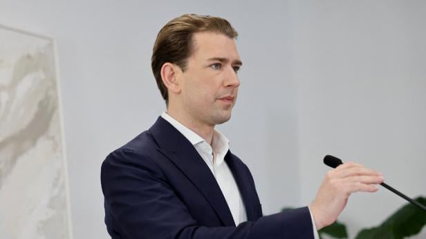 Former Chancellor Sebastian Kurz during a press conference