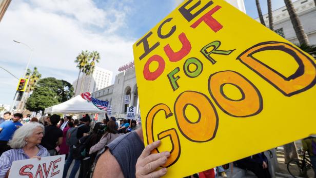 Free America Walk Out Nationwide Shutdown protest