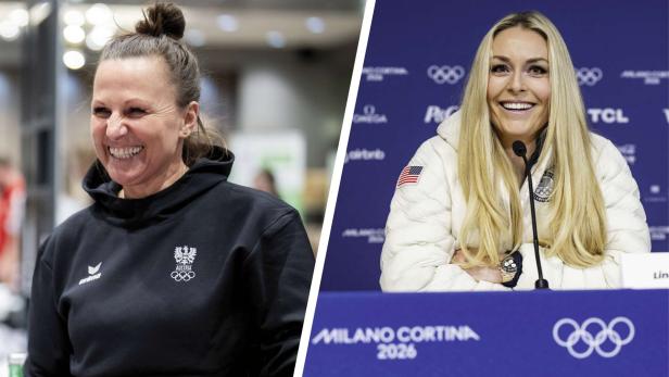 Claudia Riegler und Lindsey Vonn in einer Bildmontage.