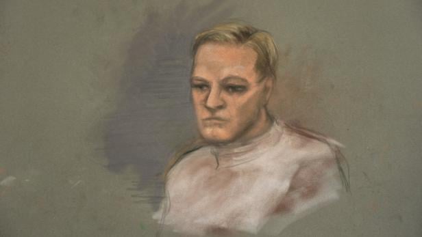 Eine Gerichtszeichnung von Marius Borg Høiby