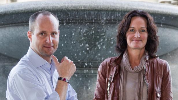 Im KURIER-Gespräch: NEOS-Parteichef Matthias Strolz und die Parteichefin der Grünen, Eva Glawischnig.