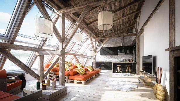 Eine schön eingerichtete Dachgeschoßwohnung