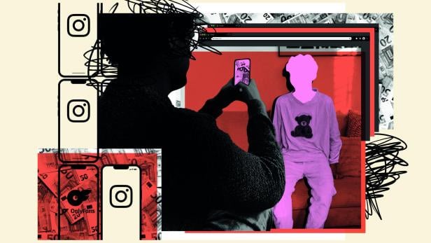 Ein Mann macht ein Foto von einem Teenager im Piyama