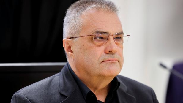 Former Austrian domestic intelligence official Egisto Ott on trial for corruption and spying for Russia, in Vienna