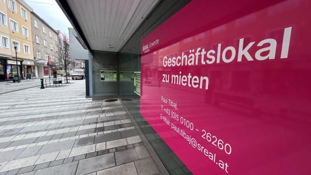 Bild einer Einkaufsstraße mit leeren Shops