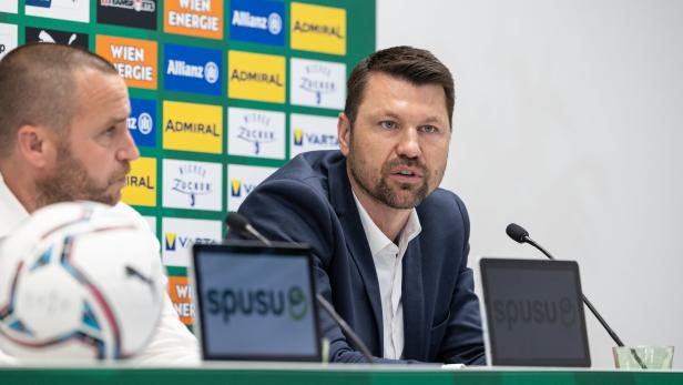 Rapid-Sportchef Katzer (mit Geschäftsführer Hofmann) 