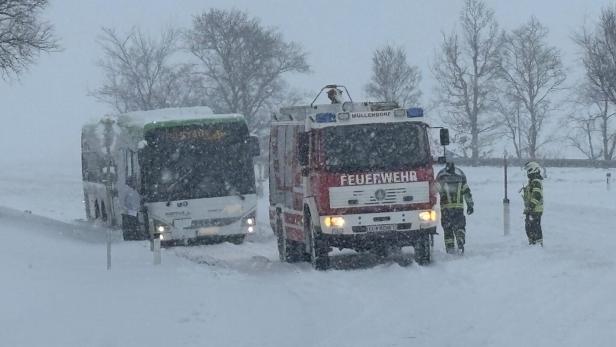 Schneechaos Unfall im Nordburgenland