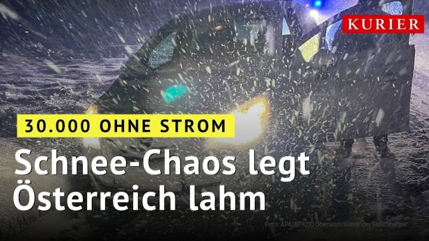 Wintereinbruch legt Österreich lahm: 30.000 Haushalte ohne Strom