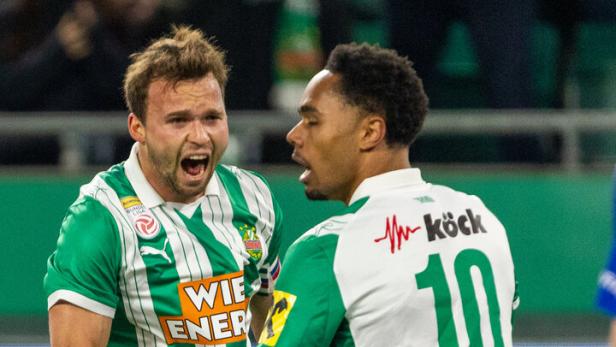 Torschütze Seidl und Assistent Dahl beim Rapid-Sieg