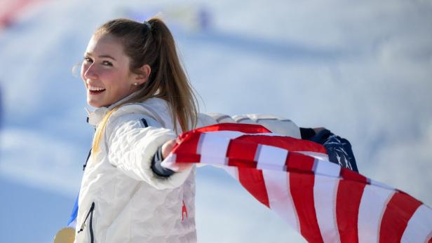 Mikaela Shiffrin nach dem Sieg im Slalom